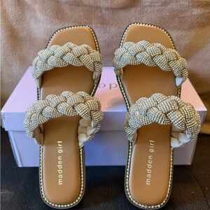 Madden Girl Metallic Braided Sandals